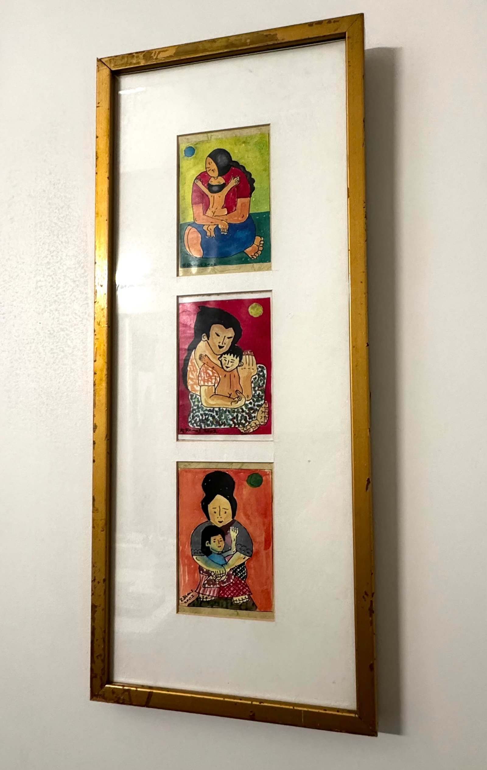 Mother and child triptych