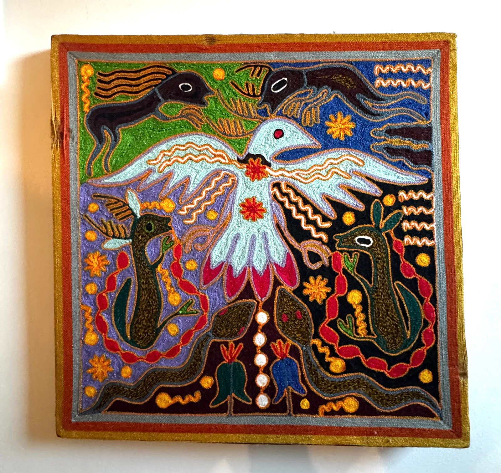 Hand-woven Peyote dream piece from Mexico